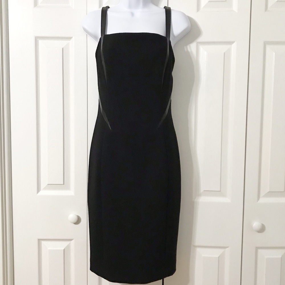 🔥Hot🔥Michael Kors Leather Trim Wool Dress Sz 10